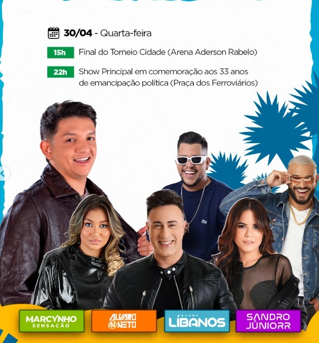 Confira a programação completa do aniversário de 33 anos de Bom Princípio do Piauí