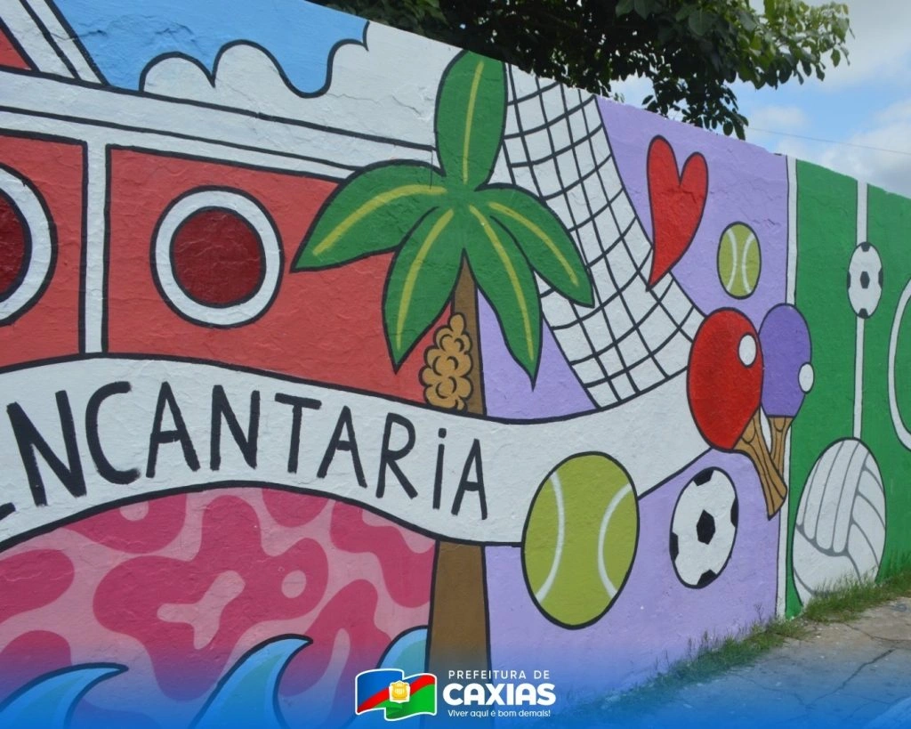 Ginásio de Caxias (MA) recebe intervenção artística do Programa Arte de Rua