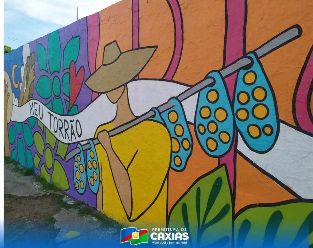 Ginásio de Caxias (MA) recebe intervenção artística do Programa Arte de Rua