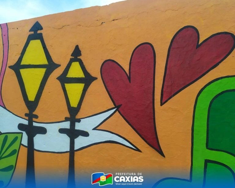 Ginásio de Caxias (MA) recebe intervenção artística do Programa Arte de Rua