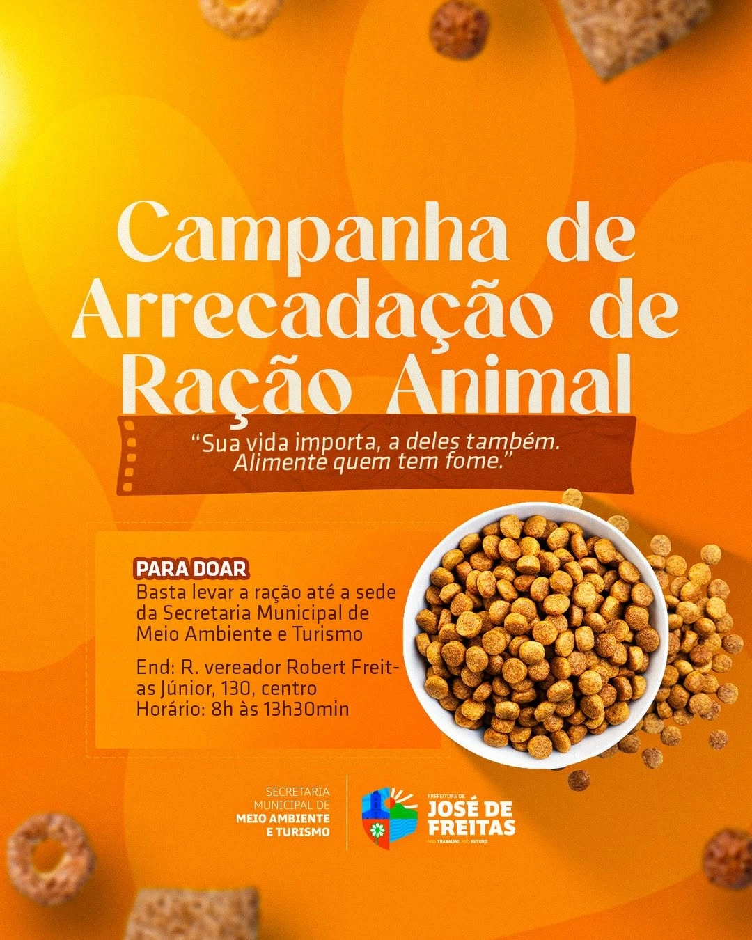 José de Freitas realiza campanha de arrecadação de ração para animais