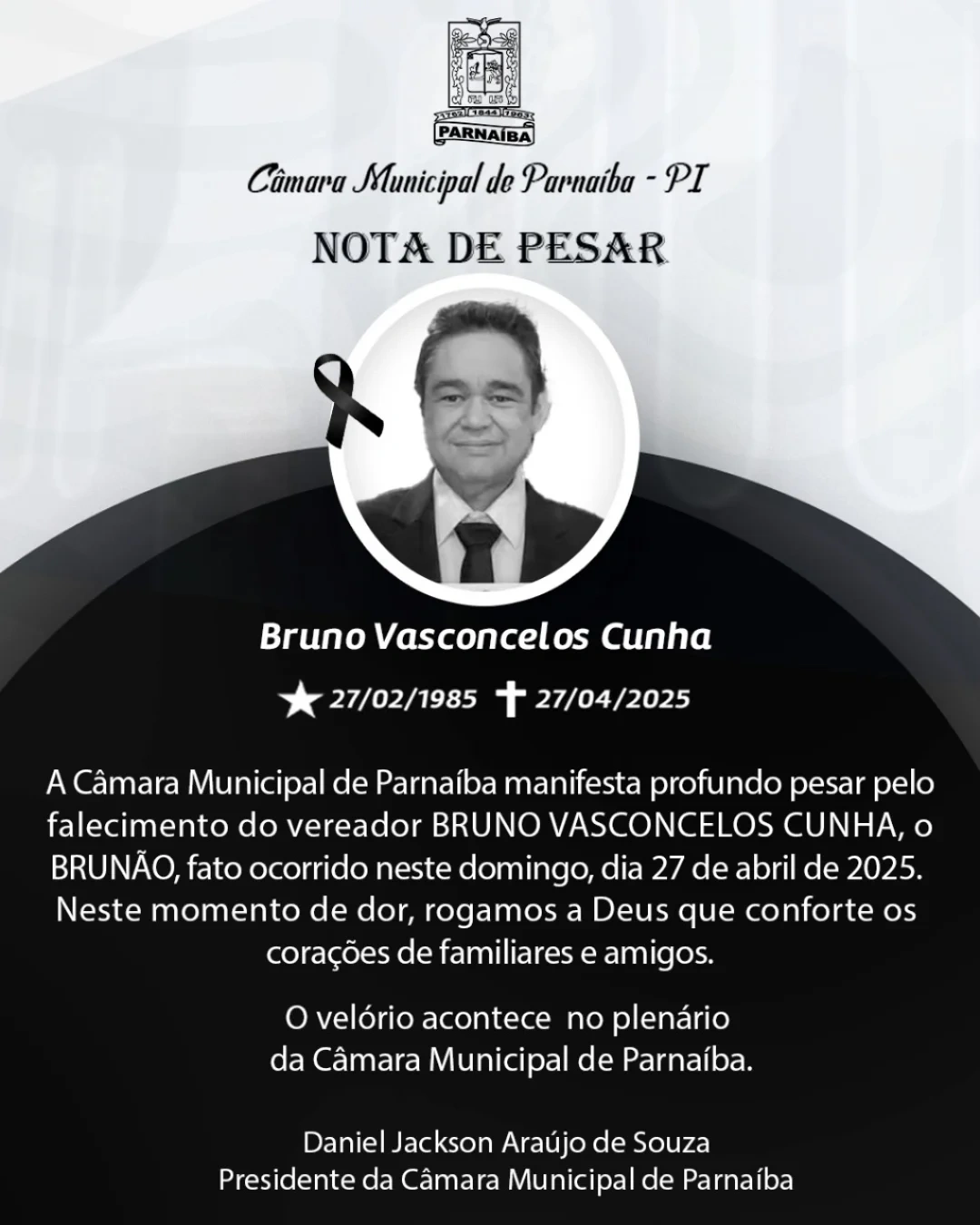 Morre aos 40 anos Brunão, vereador de Parnaíba que estava internado em Teresina
