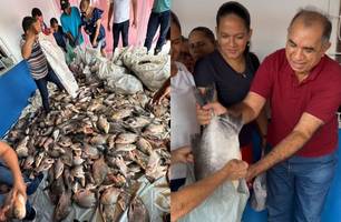 Pau D’Arco mantém viva a tradição da Semana Santa com entrega de peixes às famílias (Foto: Reprodução)