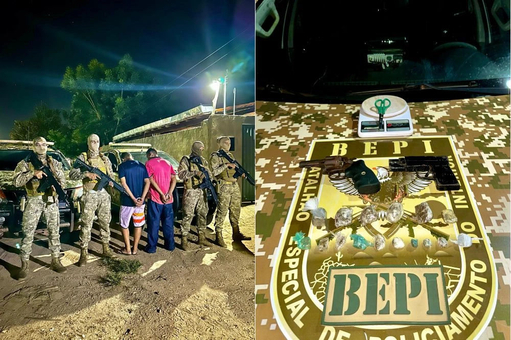 PM prende dupla armada e apreende drogas durante ação na zona rural de Teresina