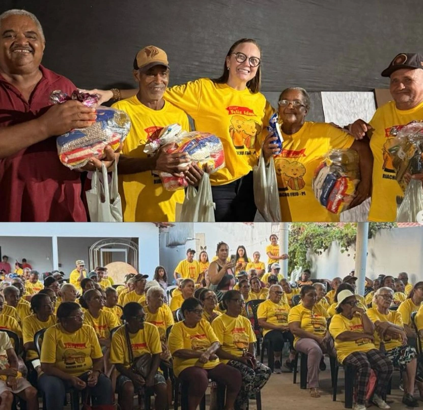 Primeira-dama de Riacho Fundo distribui cestas básicas