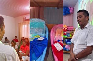 Programa 'Cegonha Mamãe Cheguei' entrega enxovais com apoio às gestantes em Porto (Foto: Reprodução)