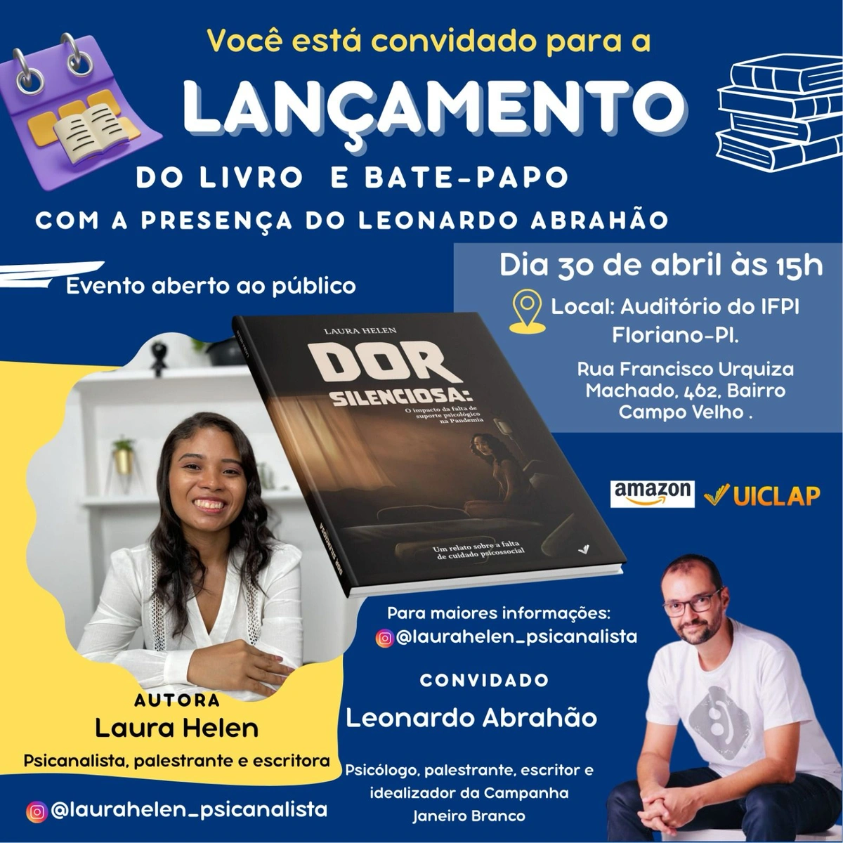 Psicanalista lança livro em Floriano sobre dor emocional na pandemia