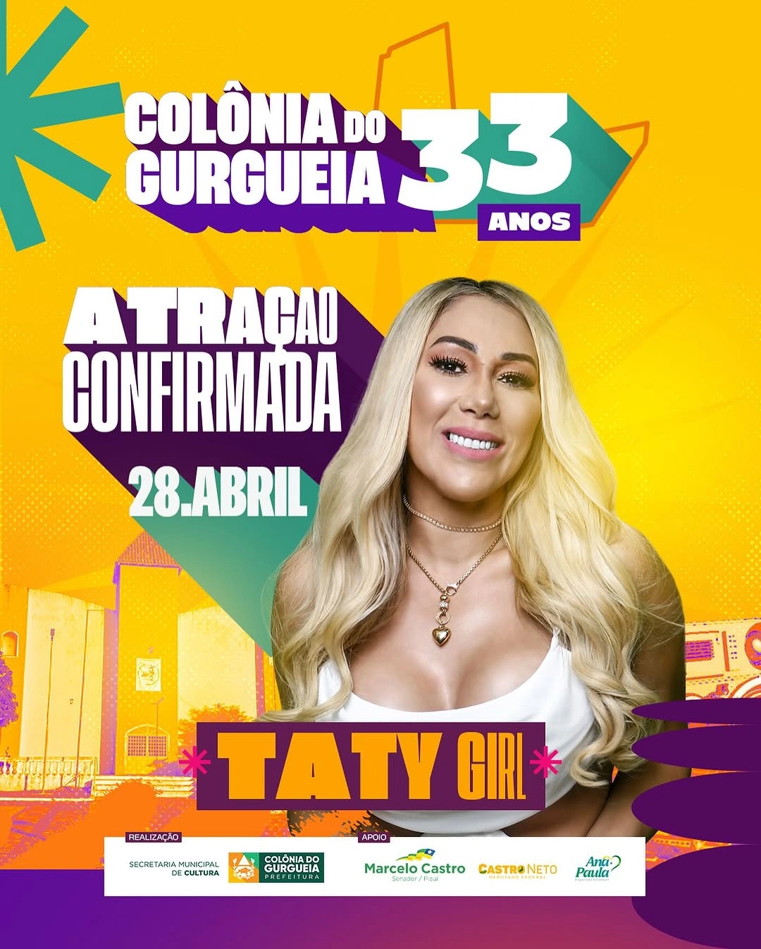Taty Girl se apresenta no aniversário de 33 anos de Alvorada do Gurgueia