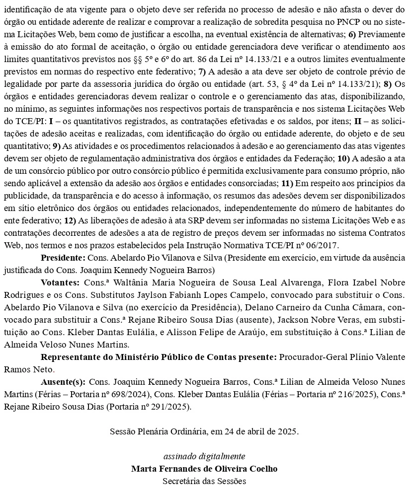 TCE-PI faz alerta sobre registro de preço para garantir legalidade e transparência