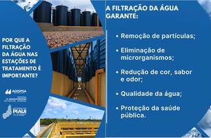Agespisa destaca importância da filtração na qualidade da água consumida no Piauí (Foto: Reprodução)