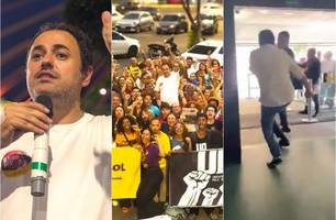 Deputado Glauber Braga realiza ato em Teresina contra sua cassação por agressão (Foto: Karla Luz e reprodução)