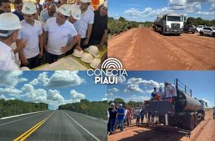 Governador visita obras da PI-451 entre Alto Longá e São João da Serra (Foto: Conecta Piauí)