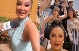 Helen Ganzarolli entrega prêmio de R$ 133 mil da Tele Sena em shopping de Teresina (Foto: Reprodução)