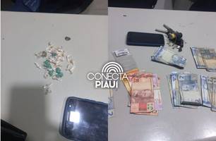 Homem é preso por tráfico de drogas no Centro de Teresina durante operação da PM (Foto: Reprodução)