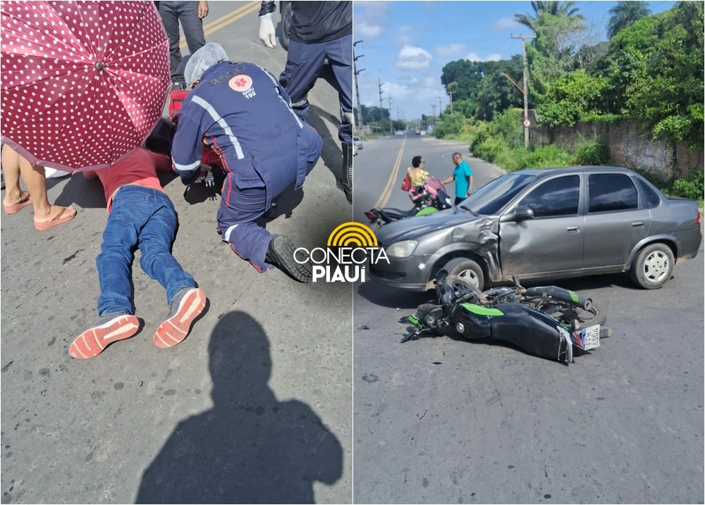 Motoqueiro fica gravemente ferido em acidente na zona Sul de Teresina