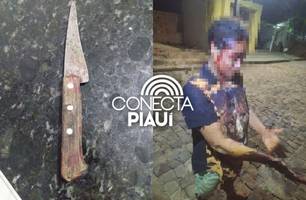 Mulher é espancada pelo companheiro com cabo de vassoura no Sul do Piauí (Foto: Reprodução)
