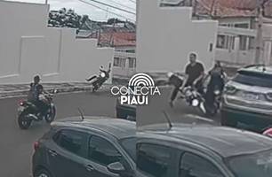 PM prende homem que atingiu mulher ao dar 'grau' e fugir em Piripiri (Foto: Reprodução)
