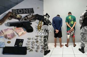 Suspeitos de homicídios são presos com armas e drogas na zona Norte de Teresina (Foto: Reprodução)