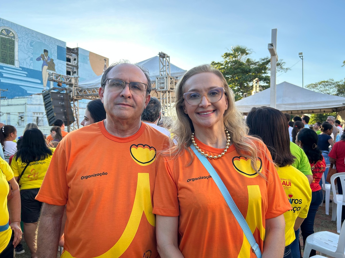 Ana Benedita e Virgurlino Neto, organizadores da Caminhada da Fraternidade