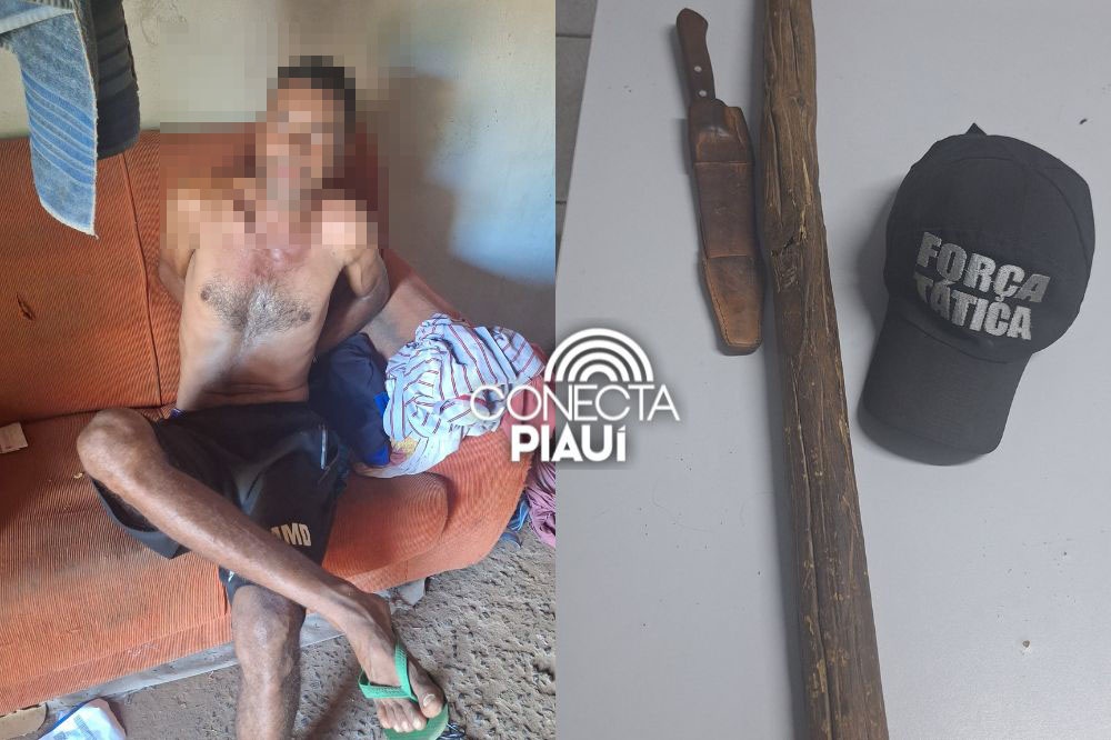 Homem é preso por ameaçar a irmã com espingarda e faca em Demerval Lobão
