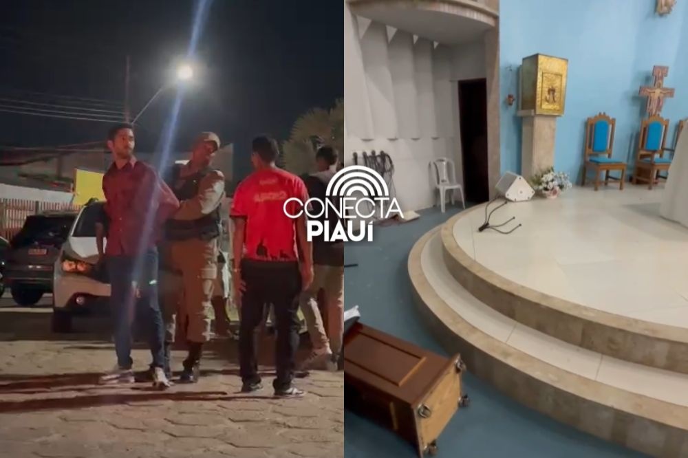 Homem invade igreja, sai quebrando tudo e ameaça fiéis em Floriano