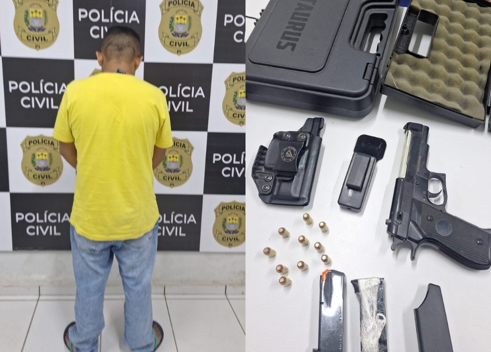 Polícia Civil apreende arma e munições e prende homem em flagrante em Teresina