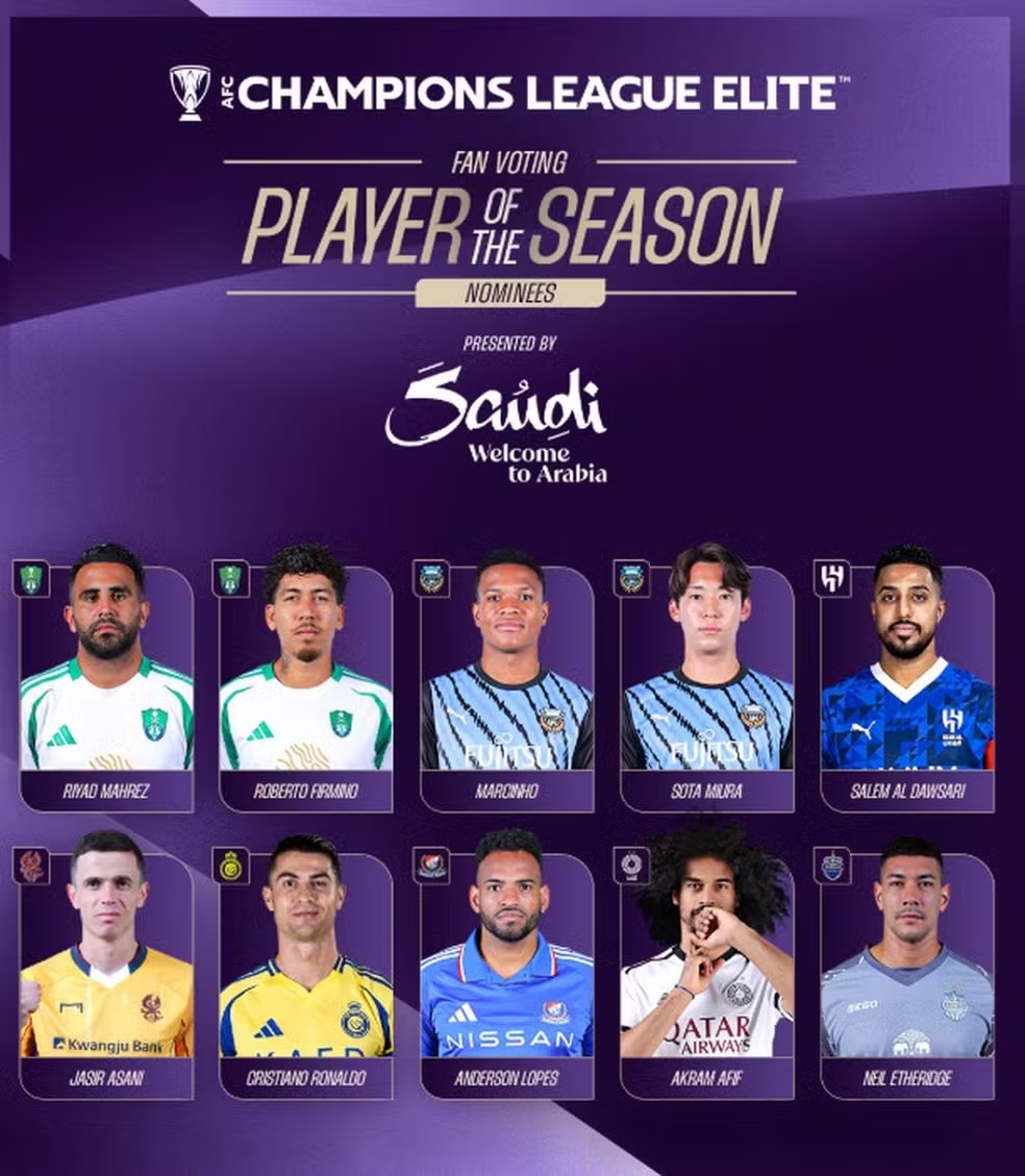 Três brasileiros disputam prêmio de melhor jogador da Liga dos Campeões da Ásia