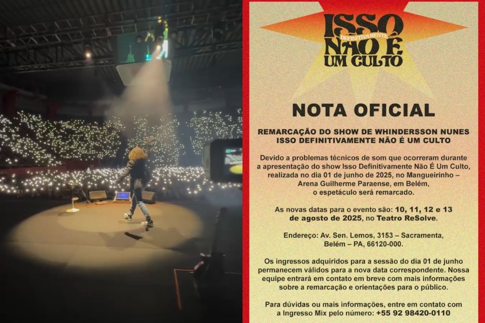 Whindersson Nunes remarca show em Belém após problema técnico de som