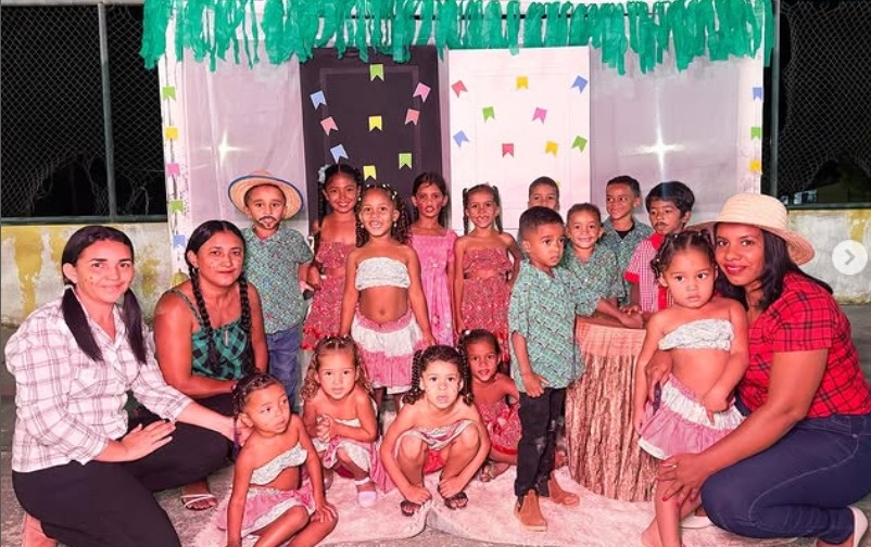 Arraiá encerra semestre na Escola Raimundo Pereira, em Alvorada do Gurgueia