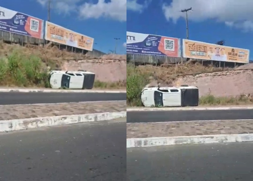 Caminhonete capota nas proximidades do Albertão, zona Sul de Teresina