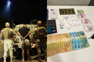 Casal é preso por tráfico de drogas após tentar fugir na zona Leste de Teresina (Foto: Divulgação/BEPI/Ascom)