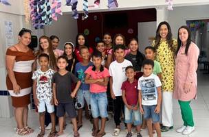 Crianças de Pau D'Arco participam de ação de saúde bucal promovida pela Prefeitura (Foto: Assessoria)