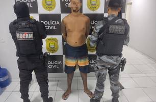 Foragido da Justiça é capturado pela PM em matagal usado para tráfico em Floriano (Foto: Reprodução)