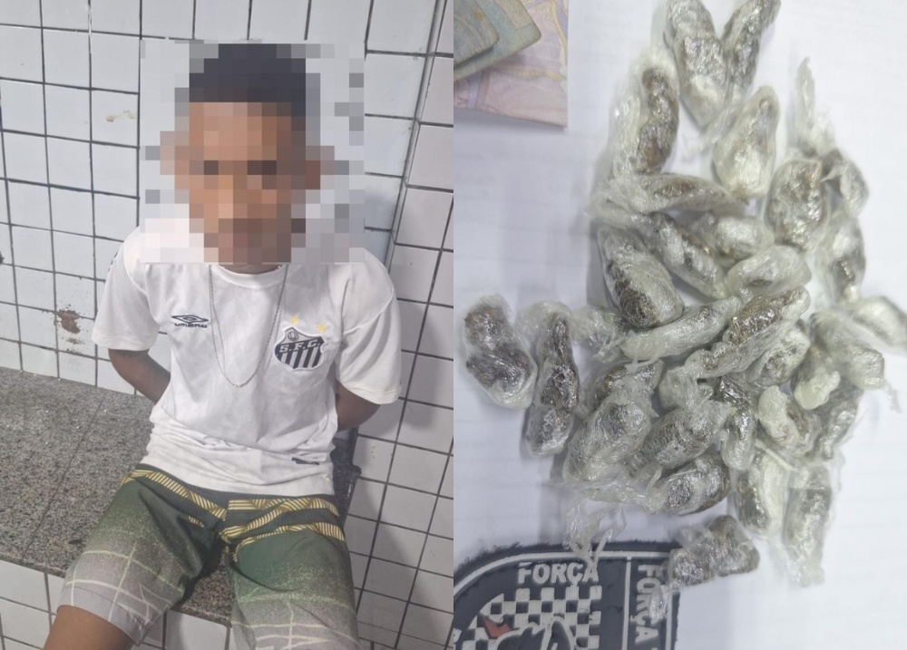 Jovem com 32 trouxinhas de maconha é preso na zona Leste de Teresina