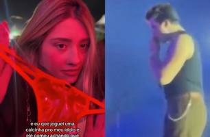 Luan Santana ‘devora’ calcinha de fã em show e é detonado nas redes sociais (Foto: Reprodução)