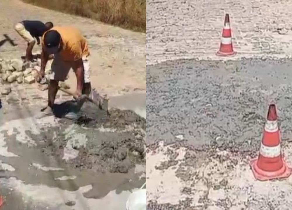 Moradores se unem para calçar rua tomada por buracos em Teresina