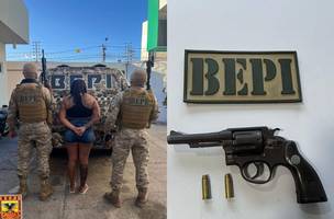 Mulher é presa com revólver em patrulhamento do BEPI em Teresina (Foto: Reprodução)