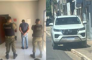 PM apreende veículo adulterado e leva motorista à delegacia em Avelino Lopes (Foto: Reprodução)