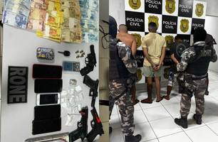 PM prende dupla com armas, drogas e celulares durante operação em Floriano (Foto: Reprodução)