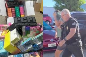Polícia fecha ponto de venda de vapers em casa de luxo na zona Sul de Teresina (Foto: Divulgação/DEOP)