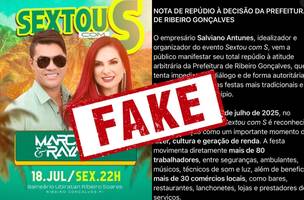Prefeitura de Ribeiro Gonçalves nega proibir evento e cobra regras (Foto: Reprodução)