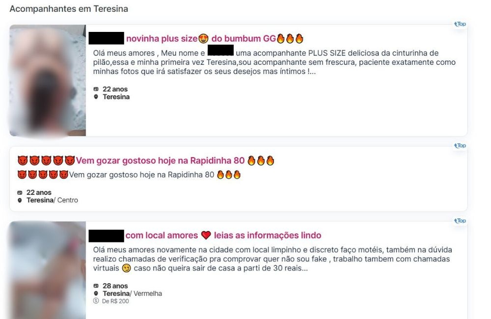 Print da plataforma de acompanhantes, Skokka