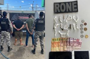 Rone prende dois homens por tráfico e receptação na zona Norte de Teresina (Foto: Reprodução/SSP)