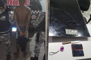 Rone prende suspeito de roubo e recupera bens em casa na zona Leste de Teresina (Foto: Divulgação/PMPI)