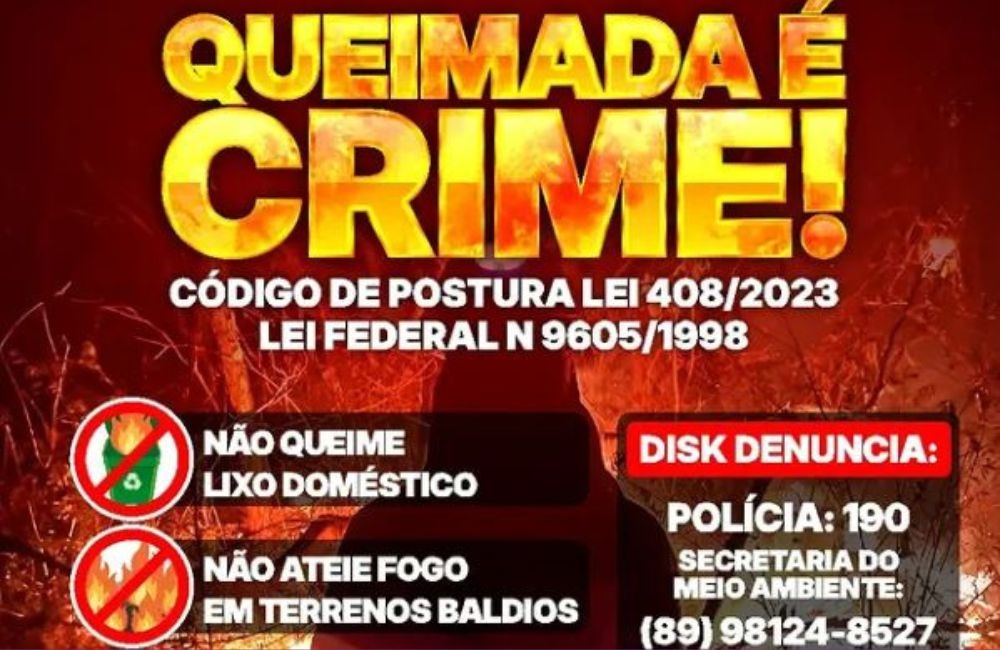 SEMAR de Bom Jesus reforça alerta contra queimadas e incêndios na zona urbana e rural