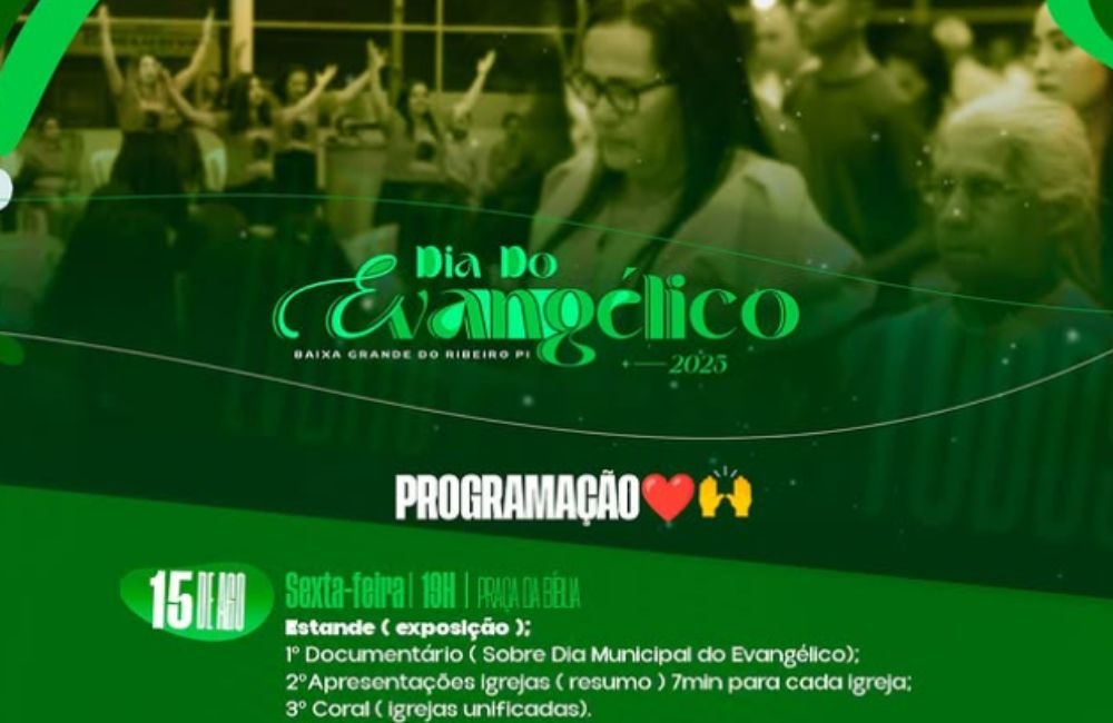 Baixa Grande do Ribeiro promove Dia do Evangélico com culto, corrida e show gospel