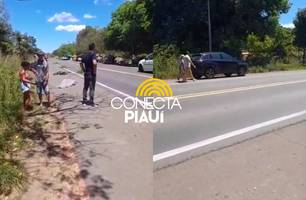 Ciclista morre após ser atropelado enquanto trafegava na BR-343, em Altos (Foto: Reprodução)