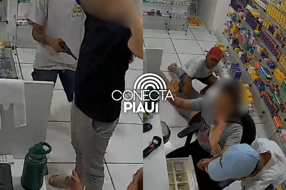 Dupla armada assalta farmácia e leva carro de funcionário em Teresina