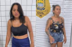 Dupla suspeita de tráfico de drogas é presa após ameaçar policiais em Parnaíba (Foto: Divulgação/PMPI)
