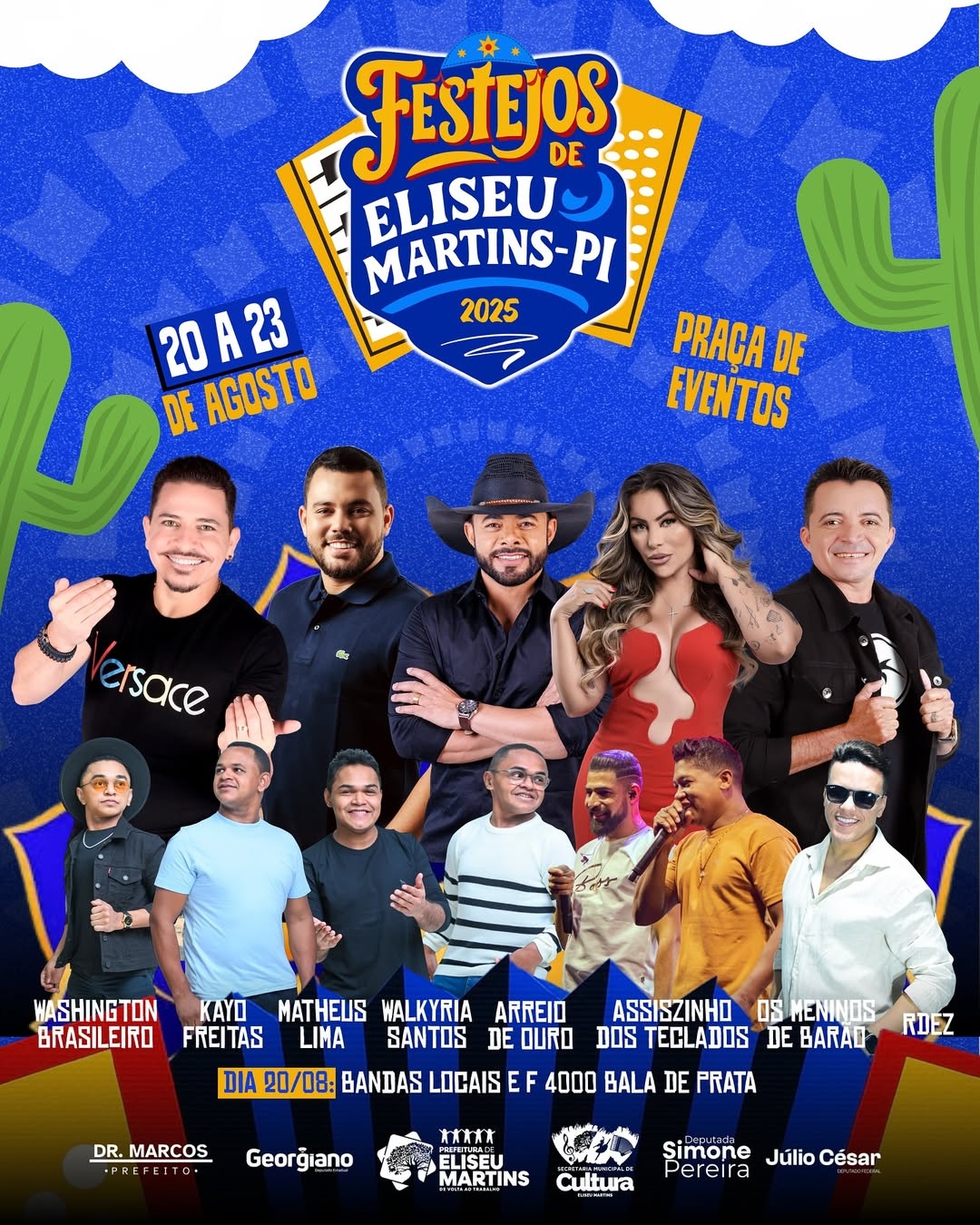 Festejos de Eliseu Martins começam nesta quarta-feira (20) com grandes atrações